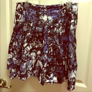 Great purple, grey and black A-line skirt.